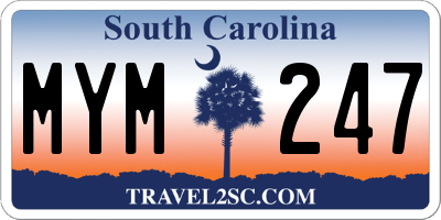 SC license plate MYM247
