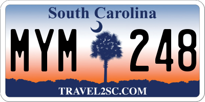 SC license plate MYM248