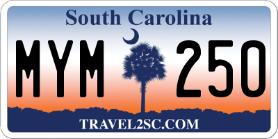 SC license plate MYM250