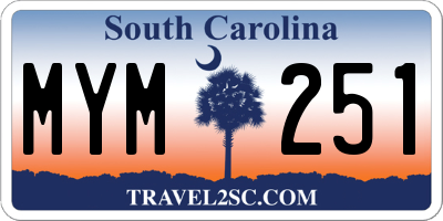 SC license plate MYM251