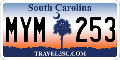 SC license plate MYM253