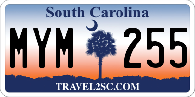 SC license plate MYM255