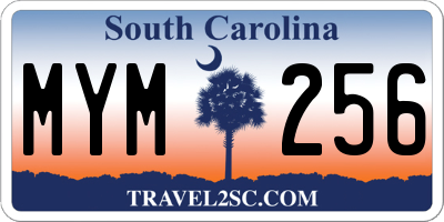 SC license plate MYM256