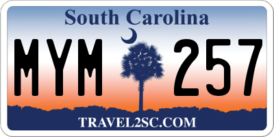 SC license plate MYM257
