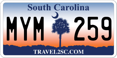 SC license plate MYM259