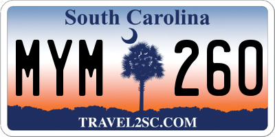 SC license plate MYM260