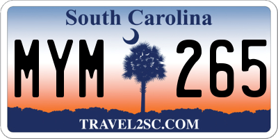 SC license plate MYM265