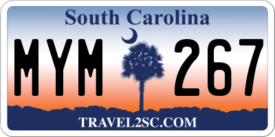 SC license plate MYM267