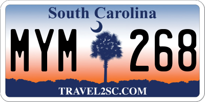 SC license plate MYM268
