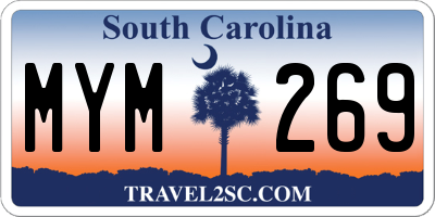 SC license plate MYM269