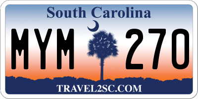 SC license plate MYM270