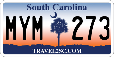 SC license plate MYM273