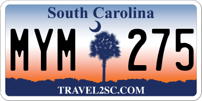 SC license plate MYM275