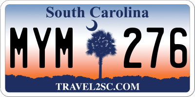 SC license plate MYM276
