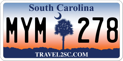 SC license plate MYM278