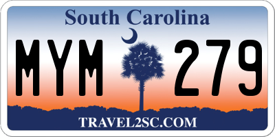 SC license plate MYM279
