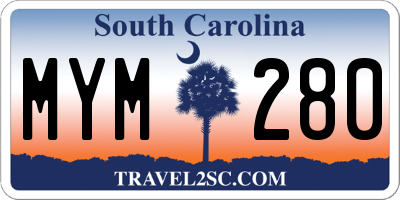SC license plate MYM280