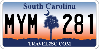 SC license plate MYM281