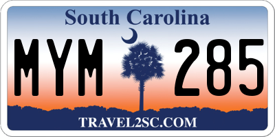 SC license plate MYM285