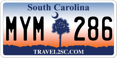 SC license plate MYM286