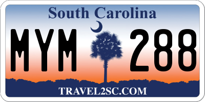 SC license plate MYM288