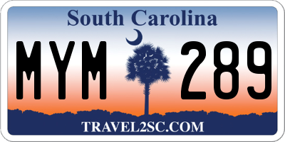 SC license plate MYM289