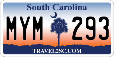 SC license plate MYM293