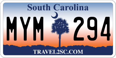 SC license plate MYM294