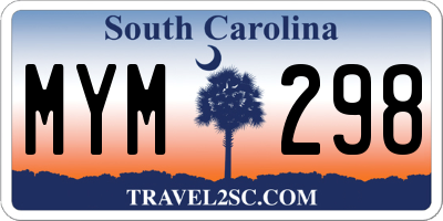 SC license plate MYM298