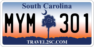 SC license plate MYM301