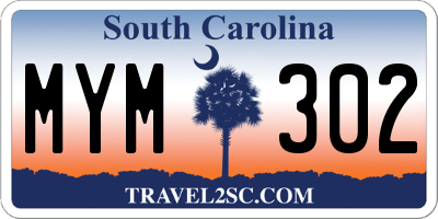 SC license plate MYM302
