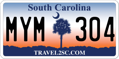SC license plate MYM304