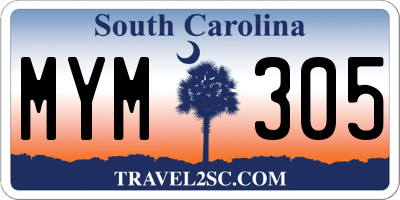 SC license plate MYM305