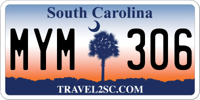 SC license plate MYM306