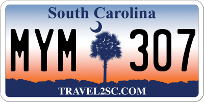 SC license plate MYM307