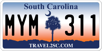 SC license plate MYM311
