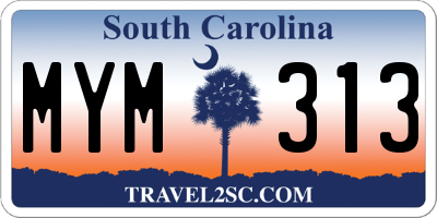 SC license plate MYM313