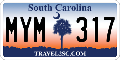 SC license plate MYM317