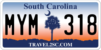 SC license plate MYM318