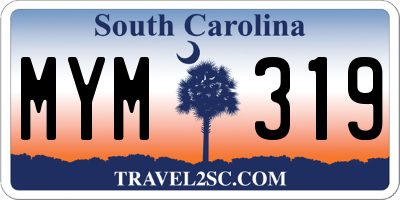 SC license plate MYM319