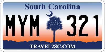 SC license plate MYM321