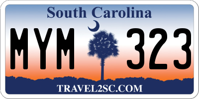 SC license plate MYM323