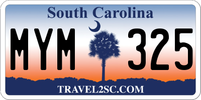 SC license plate MYM325
