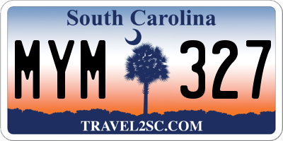 SC license plate MYM327