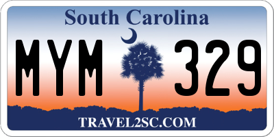 SC license plate MYM329