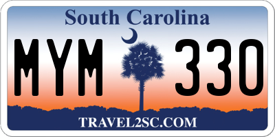 SC license plate MYM330