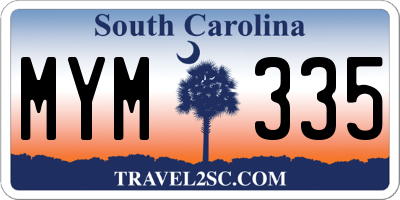 SC license plate MYM335