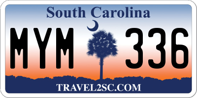 SC license plate MYM336
