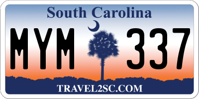 SC license plate MYM337
