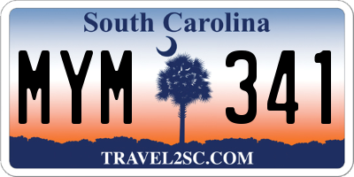 SC license plate MYM341